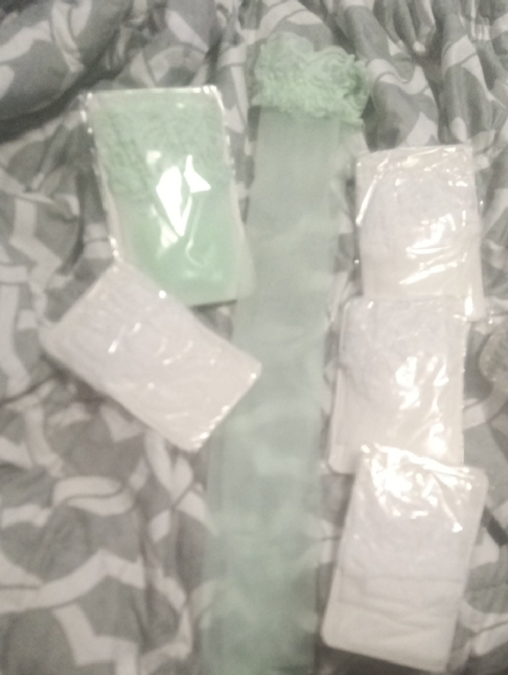 Mint Lace And White Thigh Highs